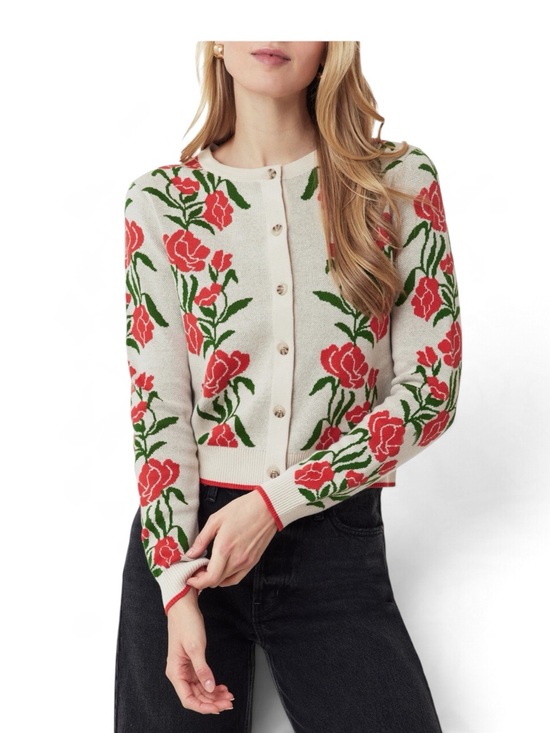 Scotch & Soda Sweaters - Scotch & Soda Poinsettia Crewneck 100% Cotton Cardigan Sweater Size Med-NWT